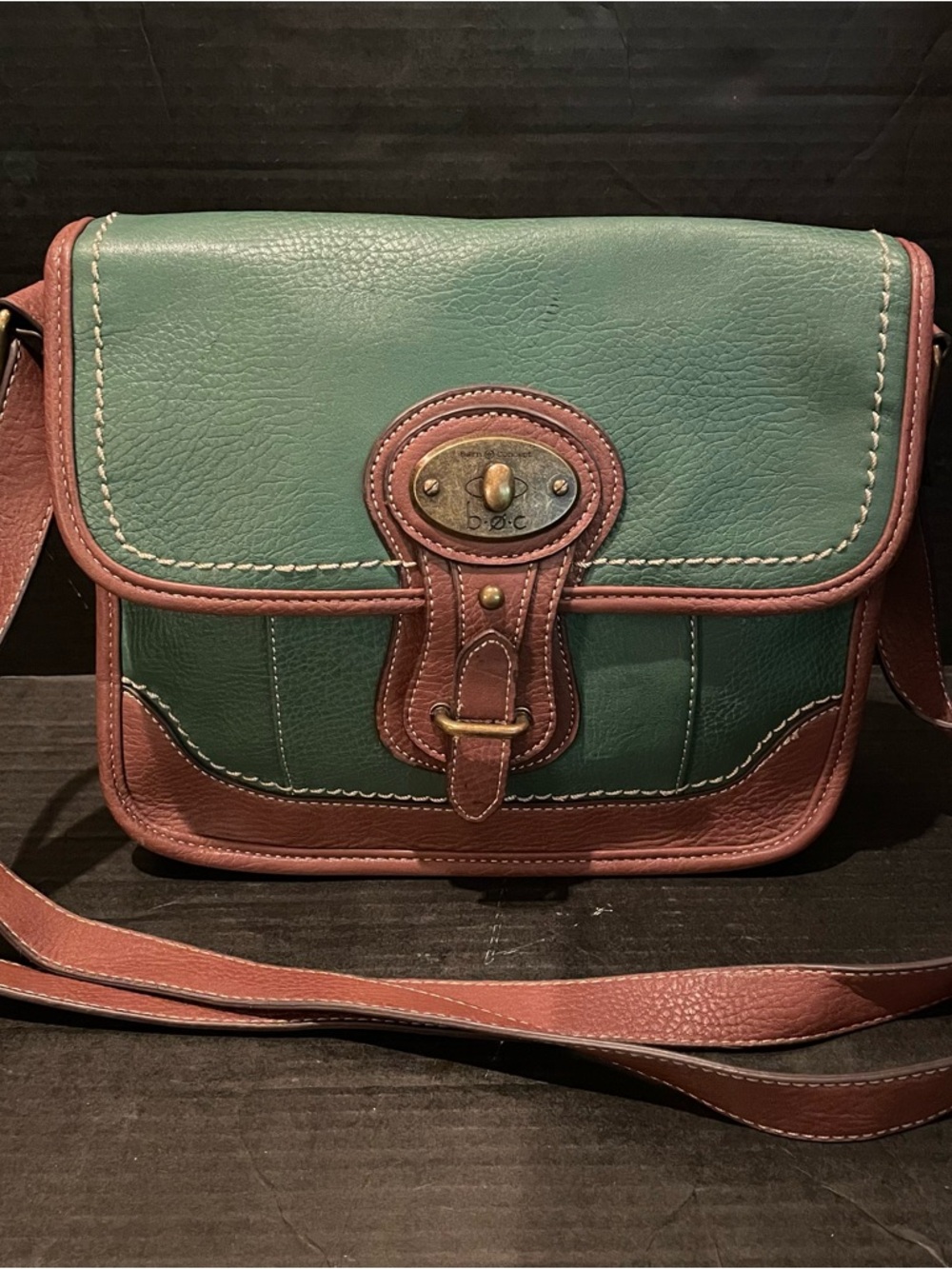 b.o.c. Born Concepts Green and Brown Nylon‎ Crossbody Bag/Purse